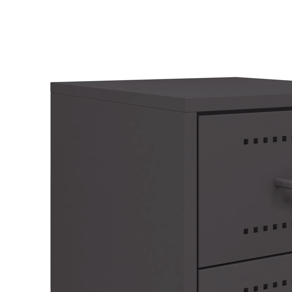 Tables de chevet 2 pcs. Noir 36x39x60,5 cm en acier