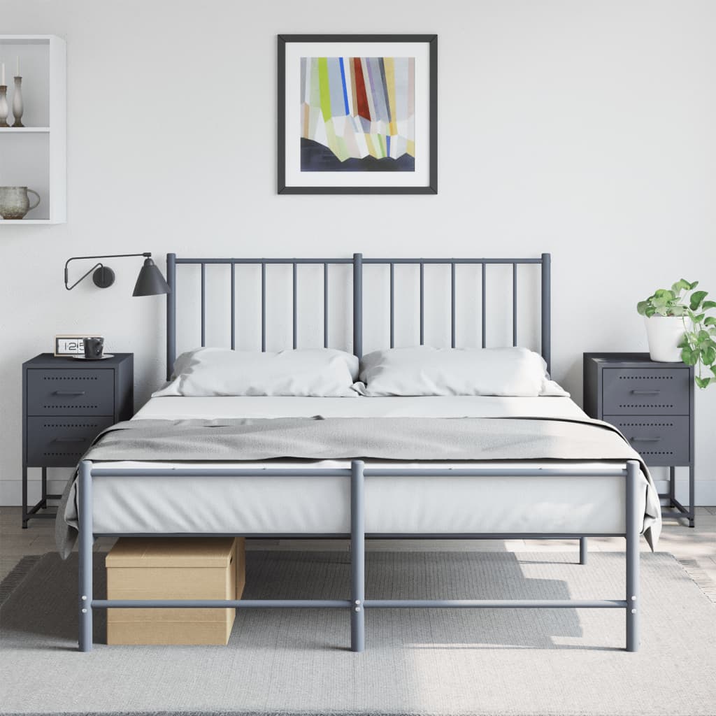 Bedside tables 2 pcs. Anthracite 36x39x60.5 cm steel