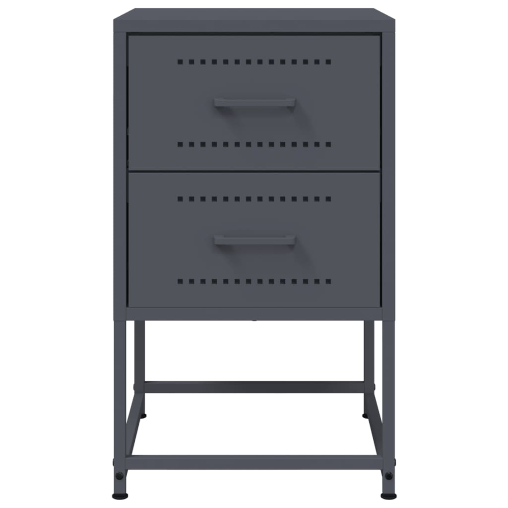 Bedside tables 2 pcs. Anthracite 36x39x60.5 cm steel