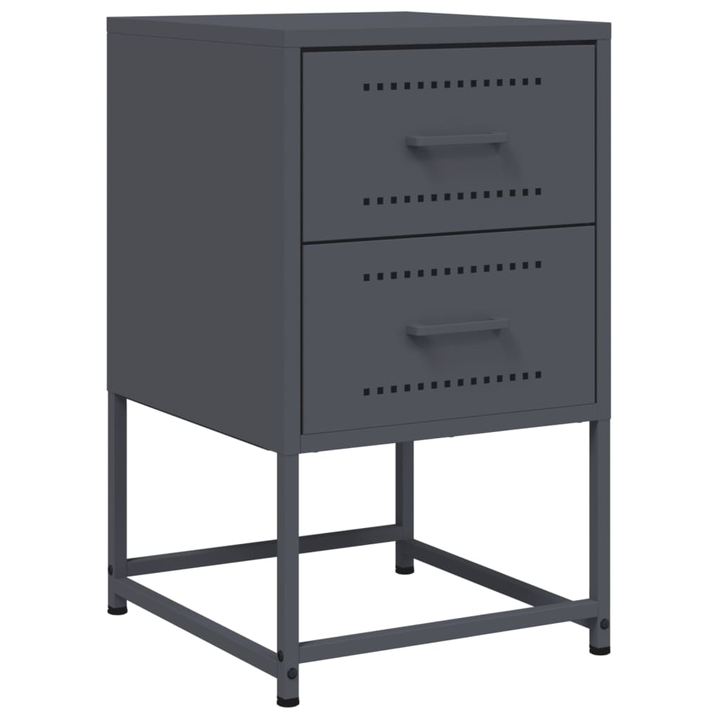 Bedside tables 2 pcs. Anthracite 36x39x60.5 cm steel