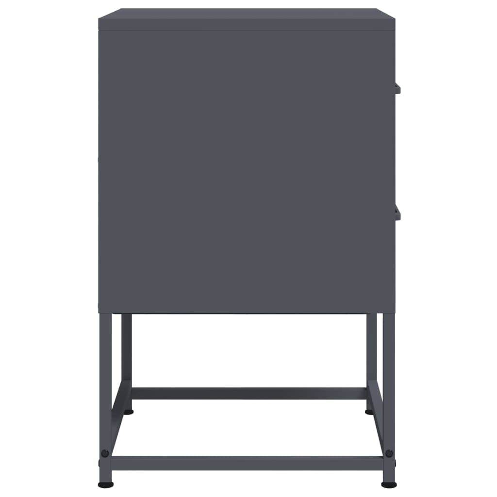 Bedside tables 2 pcs. Anthracite 36x39x60.5 cm steel