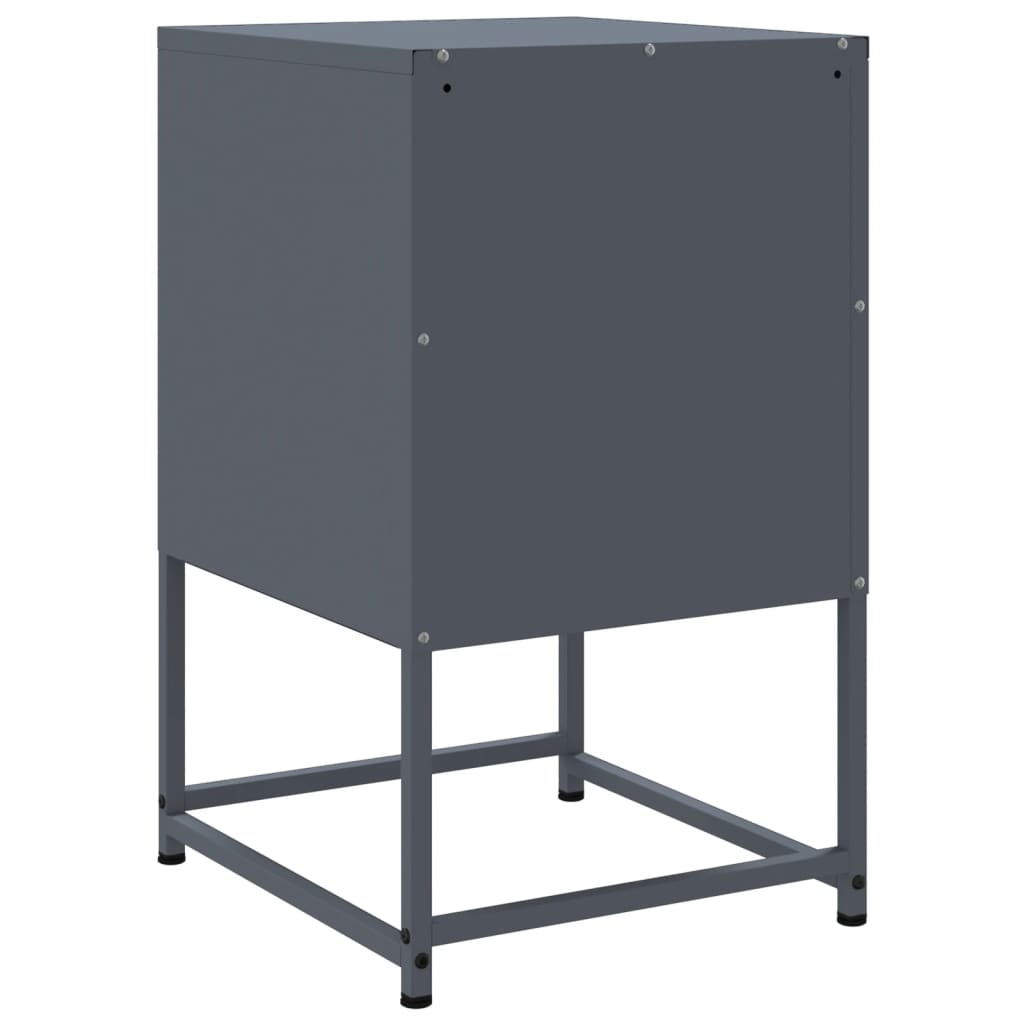 Bedside tables 2 pcs. Anthracite 36x39x60.5 cm steel
