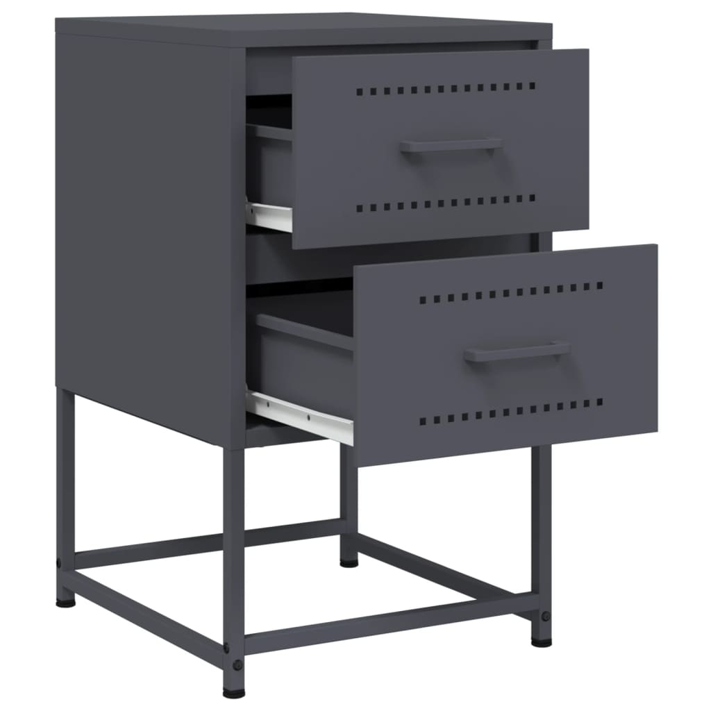 Bedside tables 2 pcs. Anthracite 36x39x60.5 cm steel