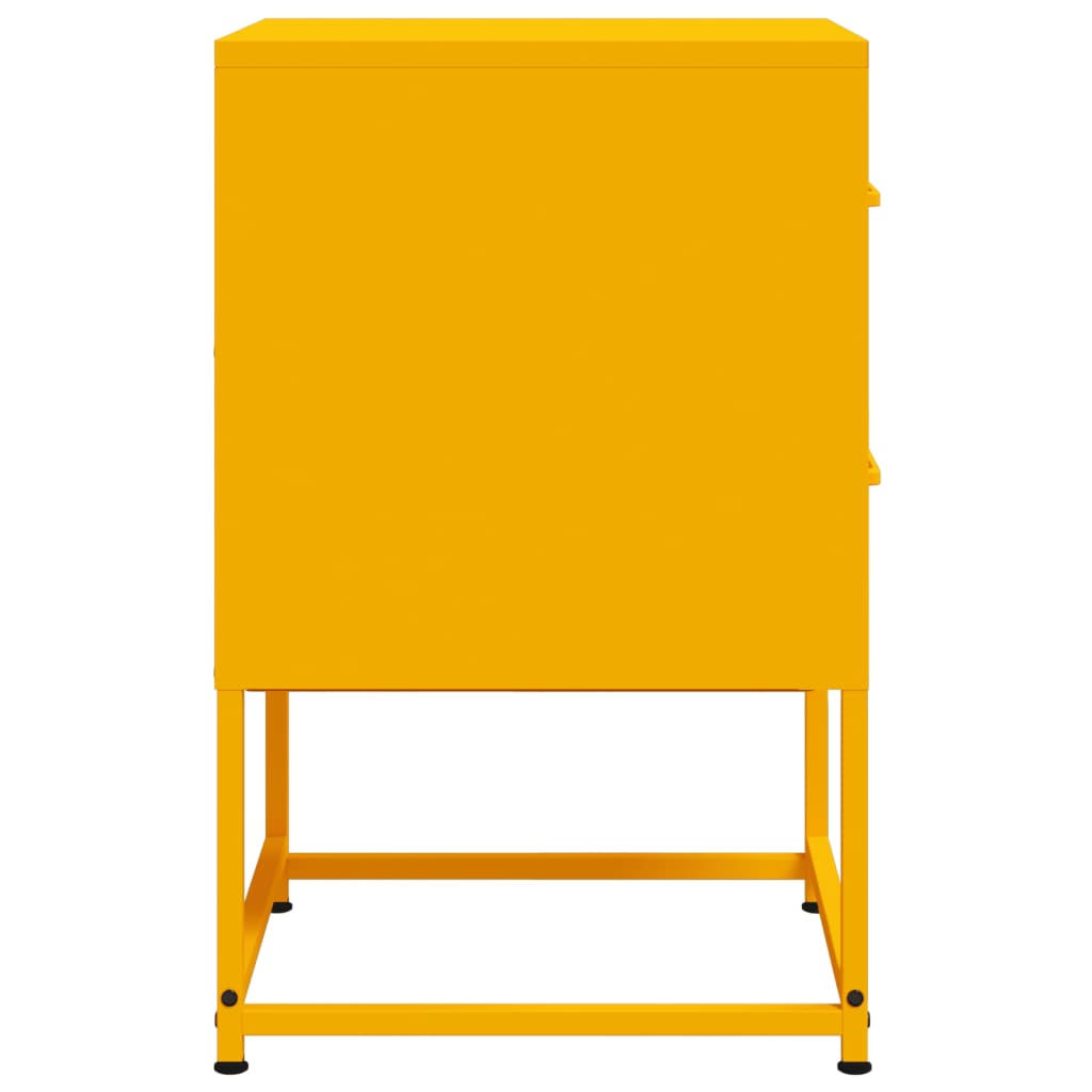 Tables de chevet 2 pcs. Jaune moutarde 36x39x60,5 cm en acier