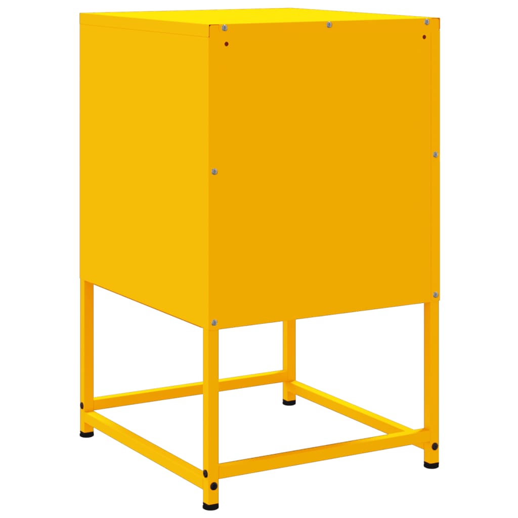 Tables de chevet 2 pcs. Jaune moutarde 36x39x60,5 cm en acier