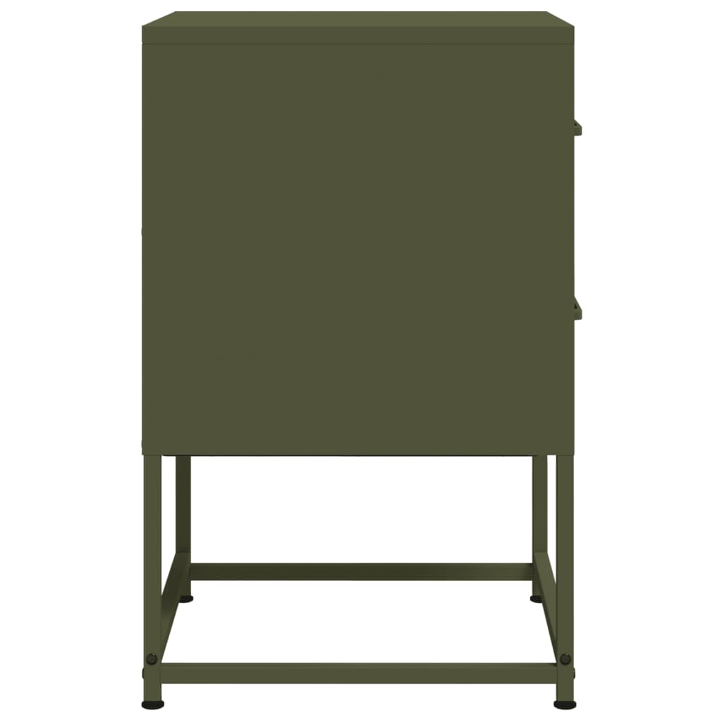 Bedside tables 2 pcs. Olive green 36x39x60.5 cm steel