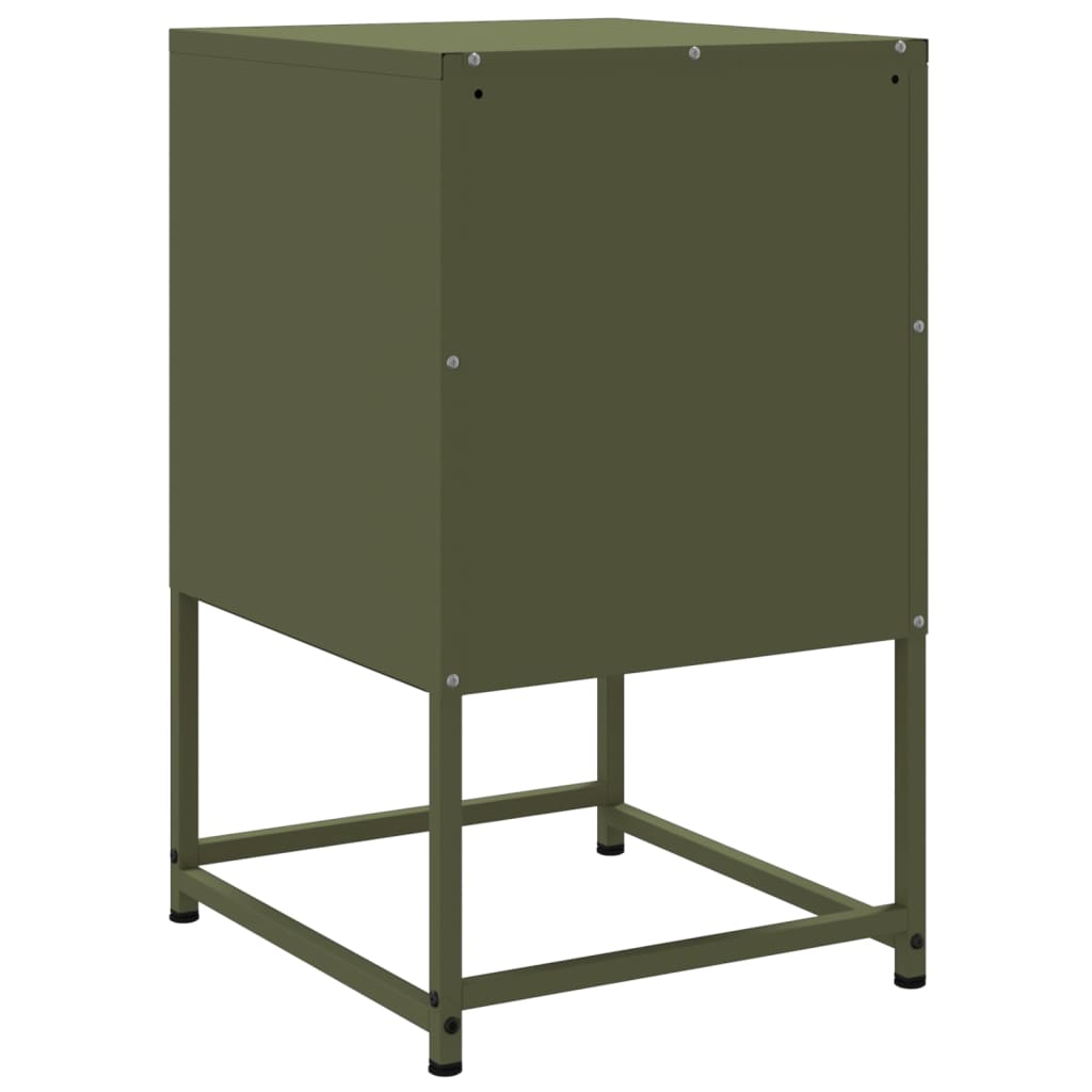 Bedside tables 2 pcs. Olive green 36x39x60.5 cm steel