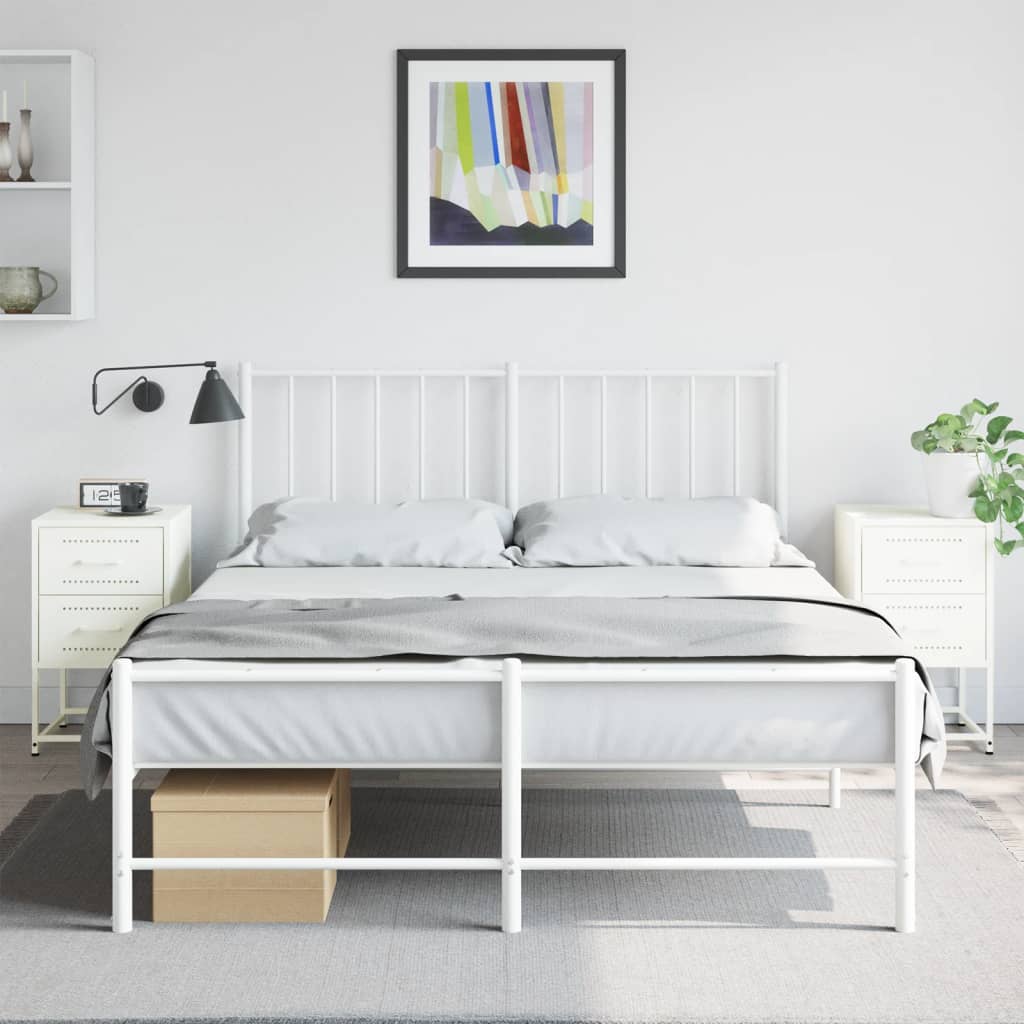Tables de chevet 2 pcs. Blanc 36x39x60,5 cm en acier