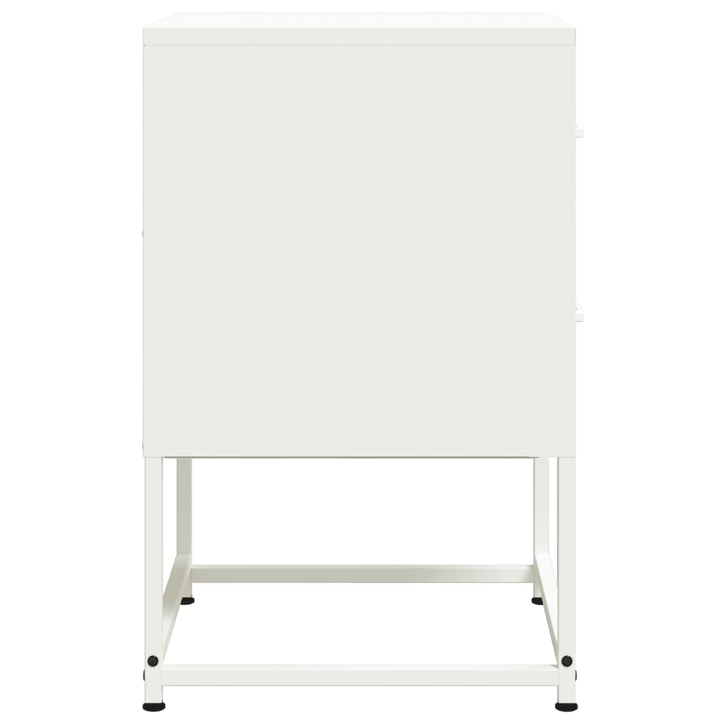 Tables de chevet 2 pcs. Blanc 36x39x60,5 cm en acier