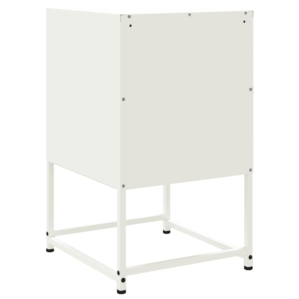 Tables de chevet 2 pcs. Blanc 36x39x60,5 cm en acier