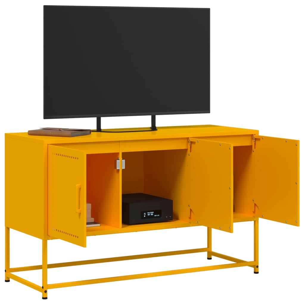 Meuble TV jaune moutarde 100,5x39x60,5 cm en acier