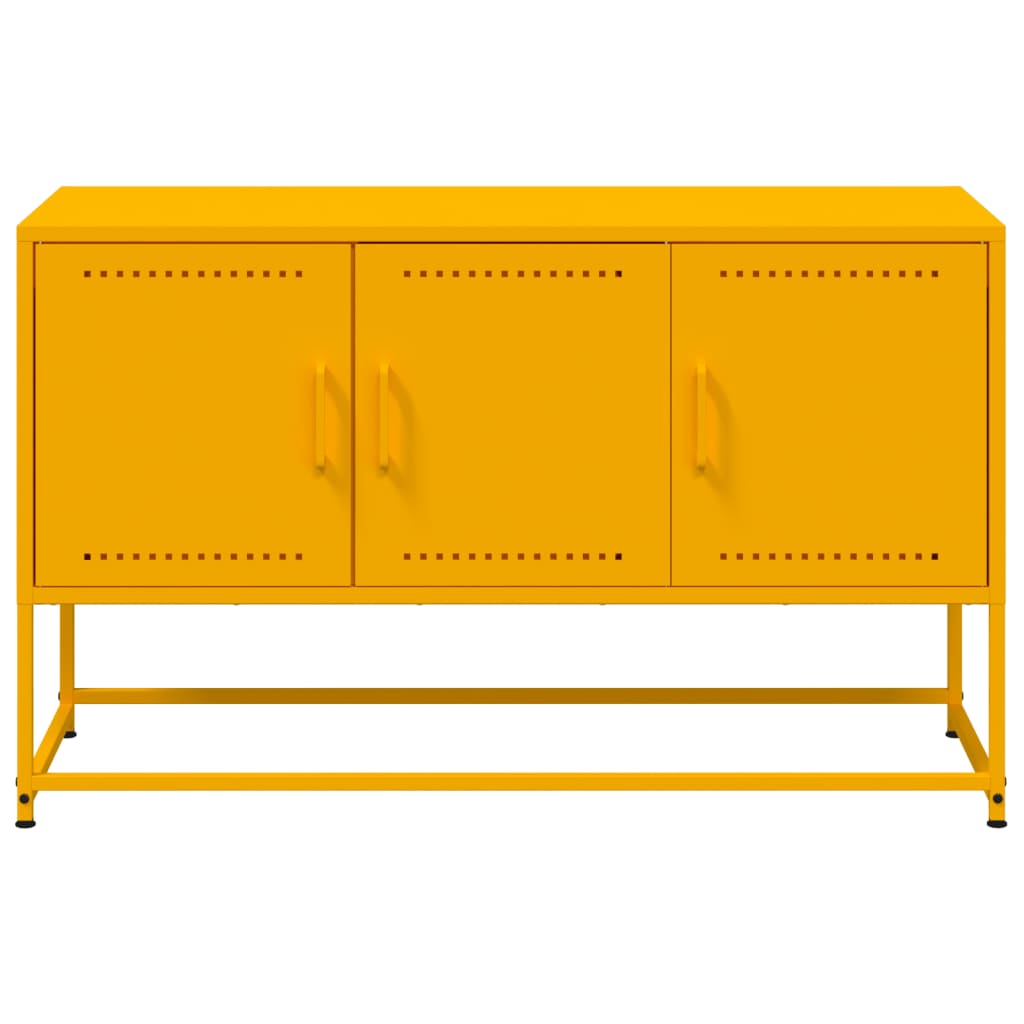 Meuble TV jaune moutarde 100,5x39x60,5 cm en acier