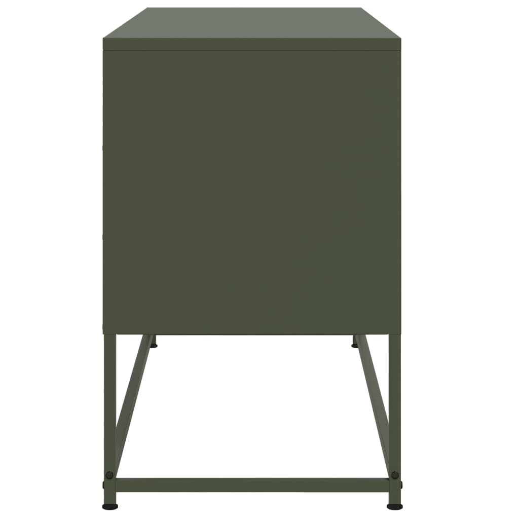 Meuble TV vert olive 100,5x39x60,5 cm en acier