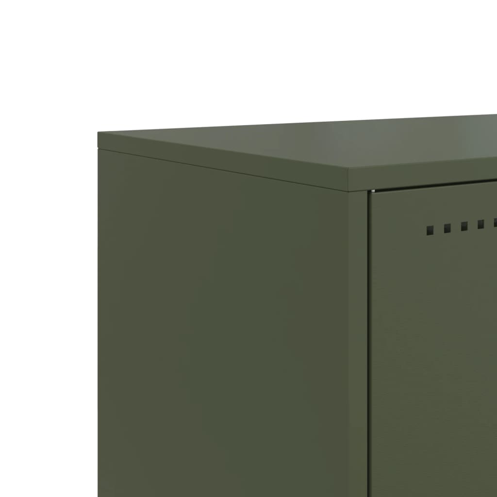 Meuble TV vert olive 100,5x39x60,5 cm en acier