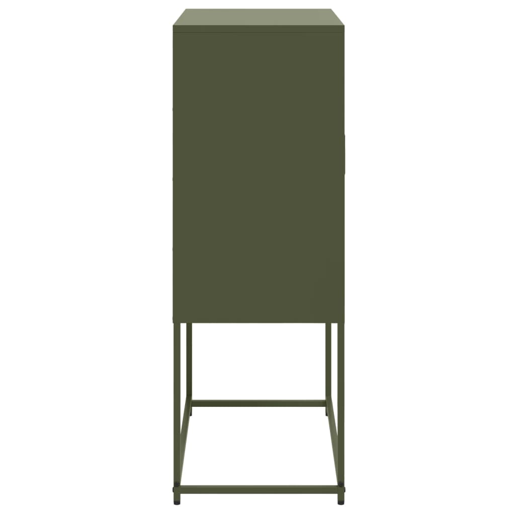 Meuble TV vert olive 68x39x60,5 cm en acier