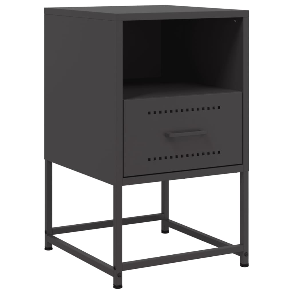 Tables de chevet 2 pcs. Noir 36x39x60,5 cm en acier