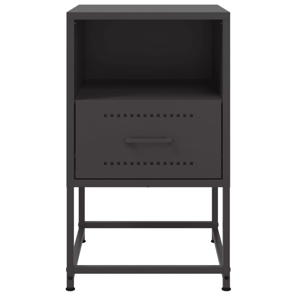 Tables de chevet 2 pcs. Noir 36x39x60,5 cm en acier