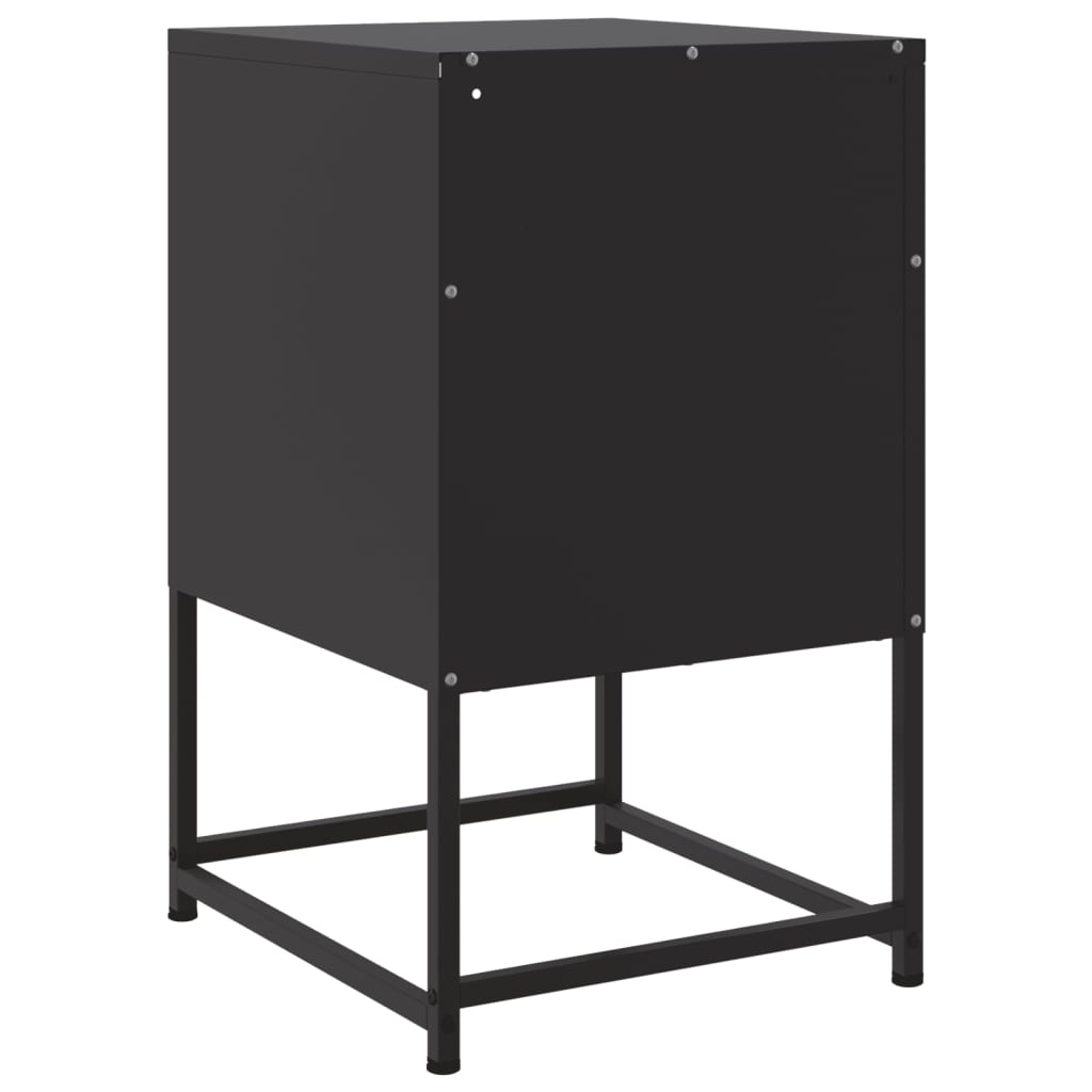 Tables de chevet 2 pcs. Noir 36x39x60,5 cm en acier