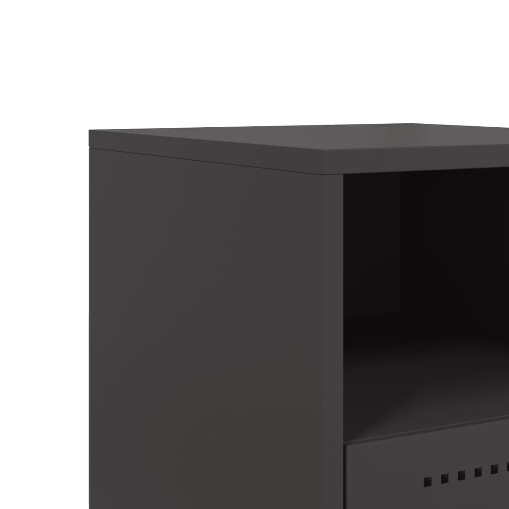 Tables de chevet 2 pcs. Noir 36x39x60,5 cm en acier
