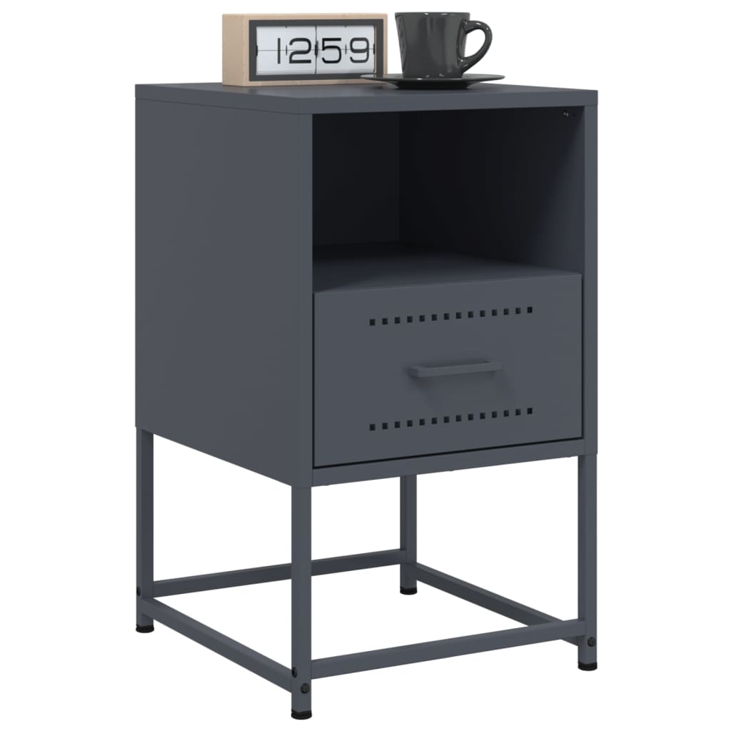 Bedside tables 2 pcs. Anthracite 36x39x60.5 cm steel