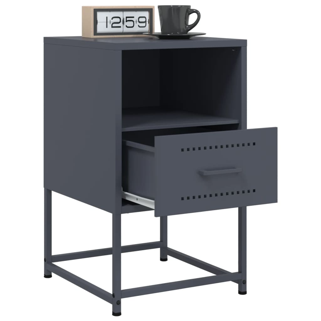 Bedside tables 2 pcs. Anthracite 36x39x60.5 cm steel