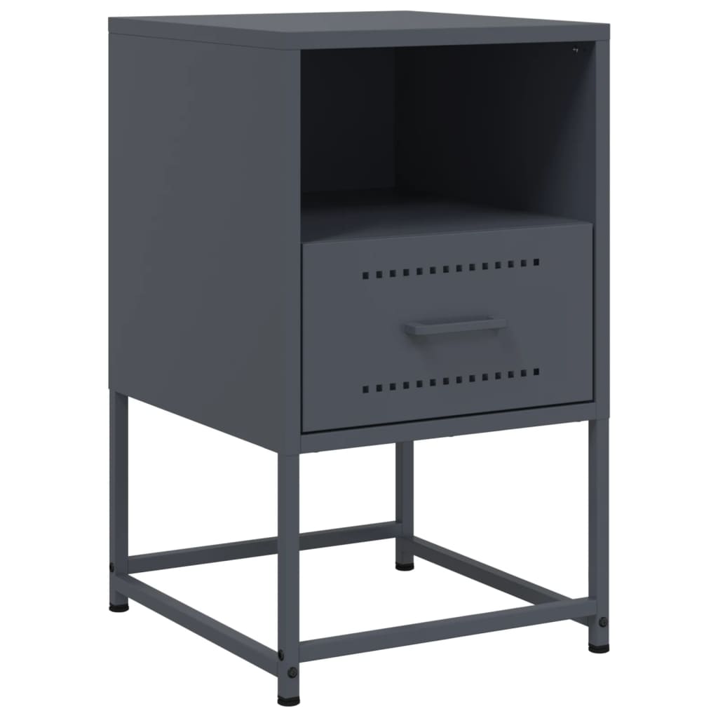 Bedside tables 2 pcs. Anthracite 36x39x60.5 cm steel