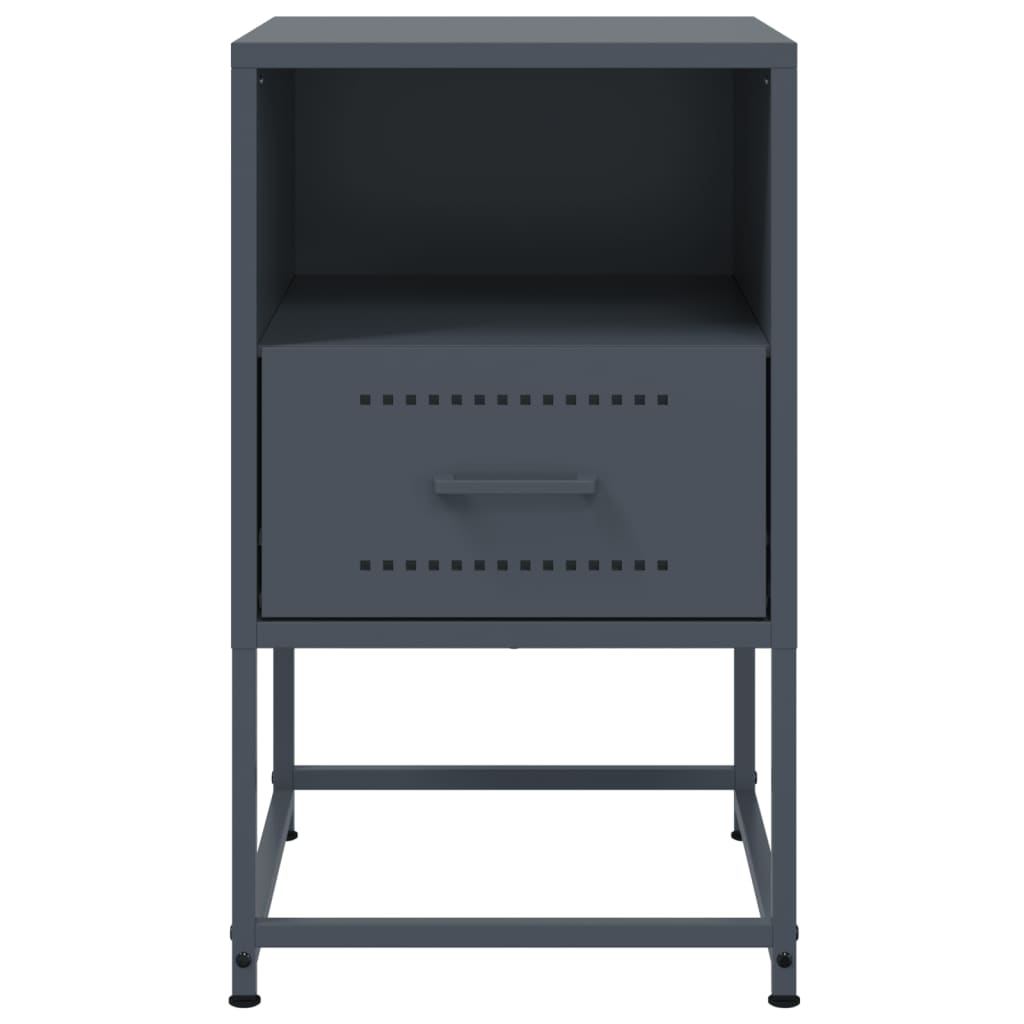 Bedside tables 2 pcs. Anthracite 36x39x60.5 cm steel