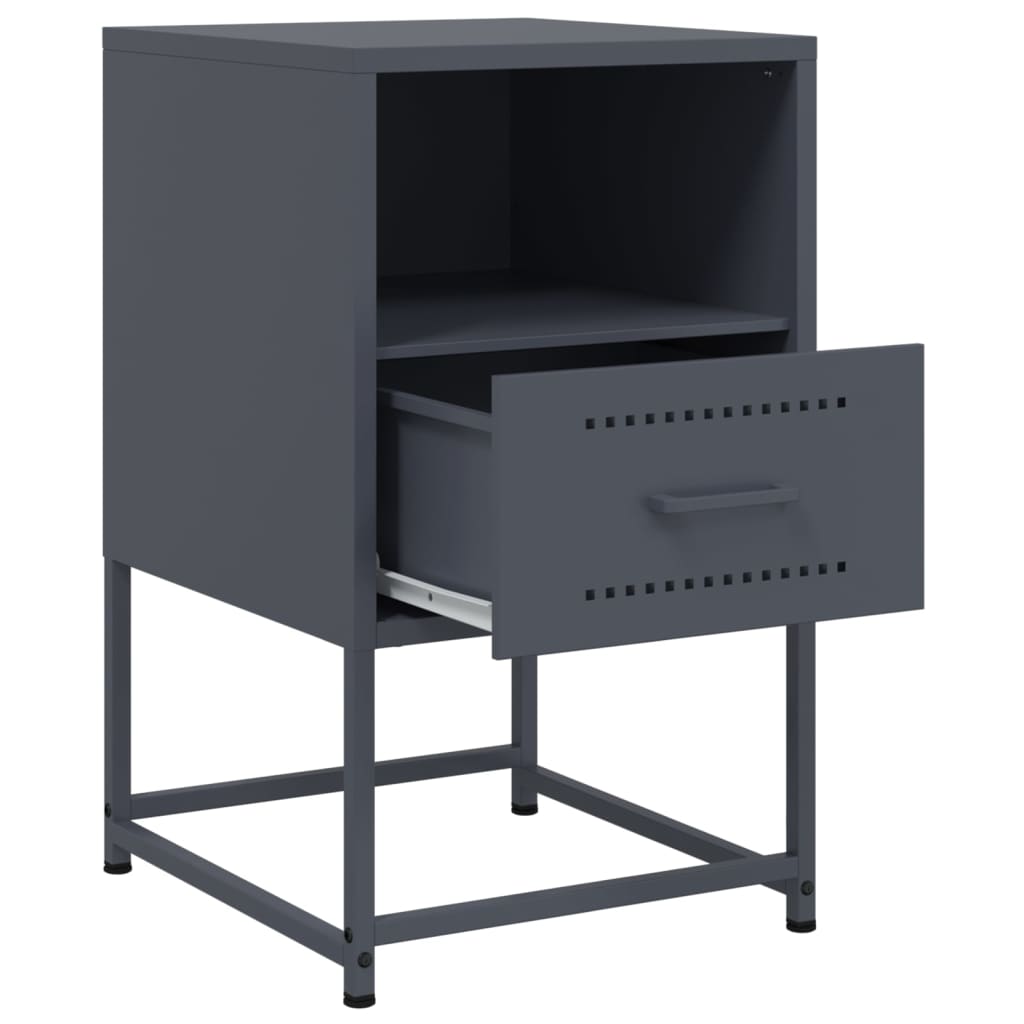 Bedside tables 2 pcs. Anthracite 36x39x60.5 cm steel
