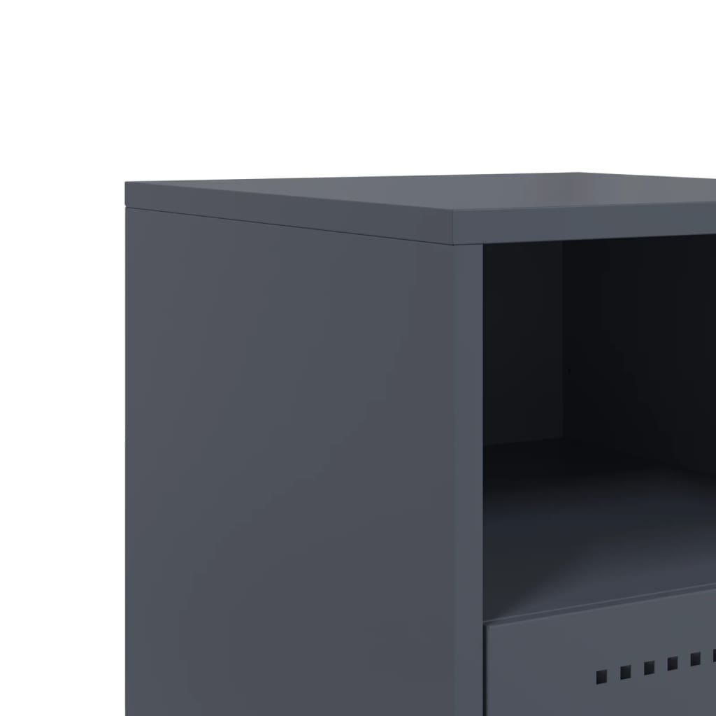 Bedside tables 2 pcs. Anthracite 36x39x60.5 cm steel