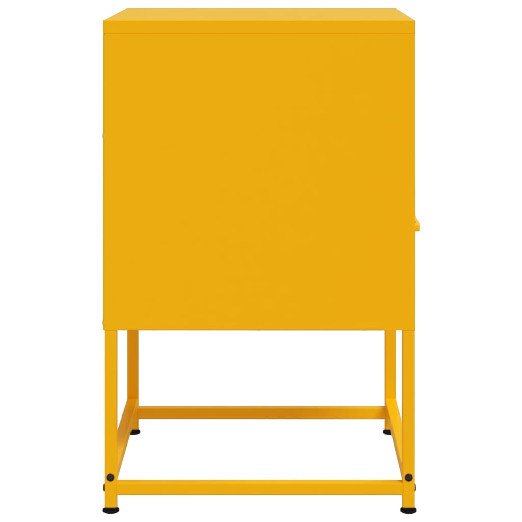 Tables de chevet 2 pcs. Jaune moutarde 36x39x60,5 cm en acier