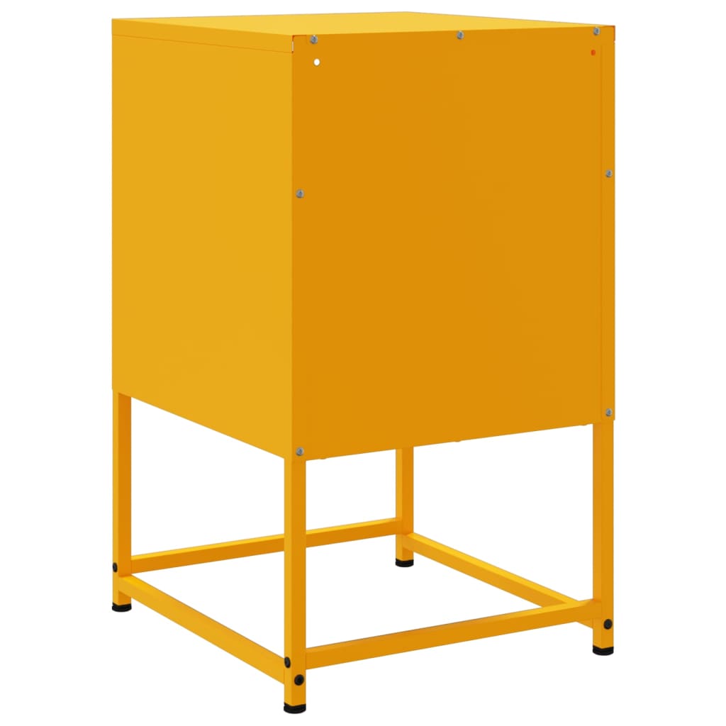 Tables de chevet 2 pcs. Jaune moutarde 36x39x60,5 cm en acier