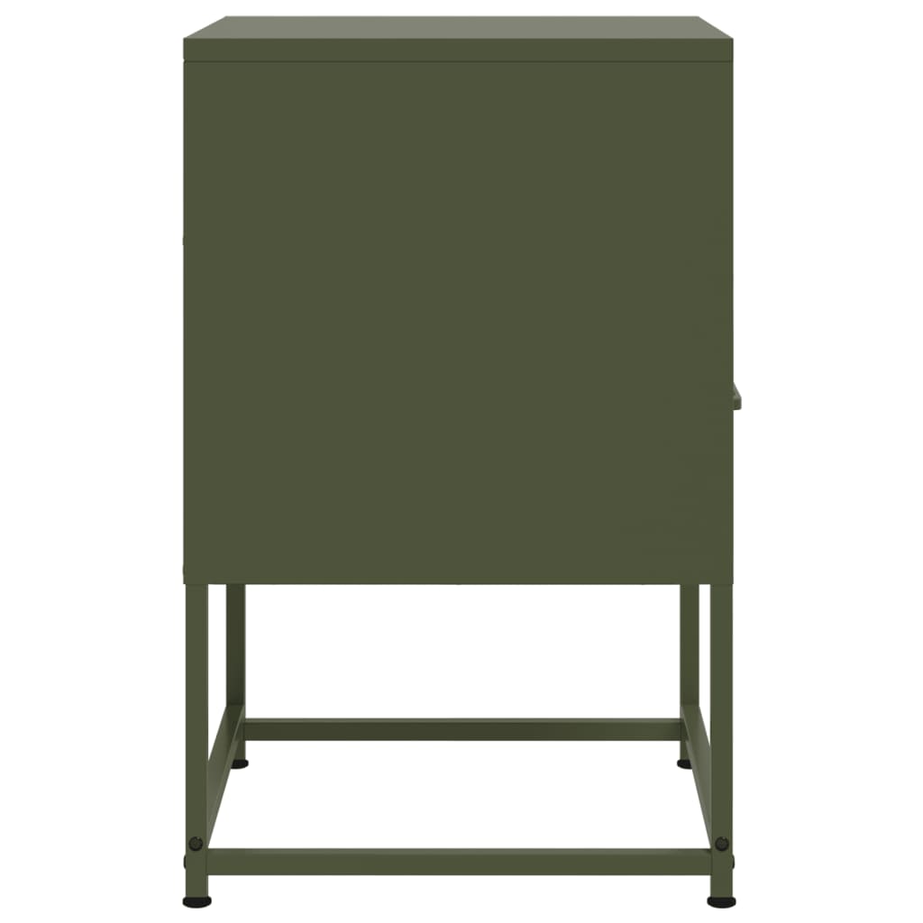 Bedside tables 2 pcs. Olive green 36x39x60.5 cm steel