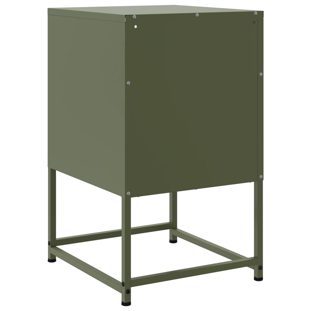 Bedside tables 2 pcs. Olive green 36x39x60.5 cm steel