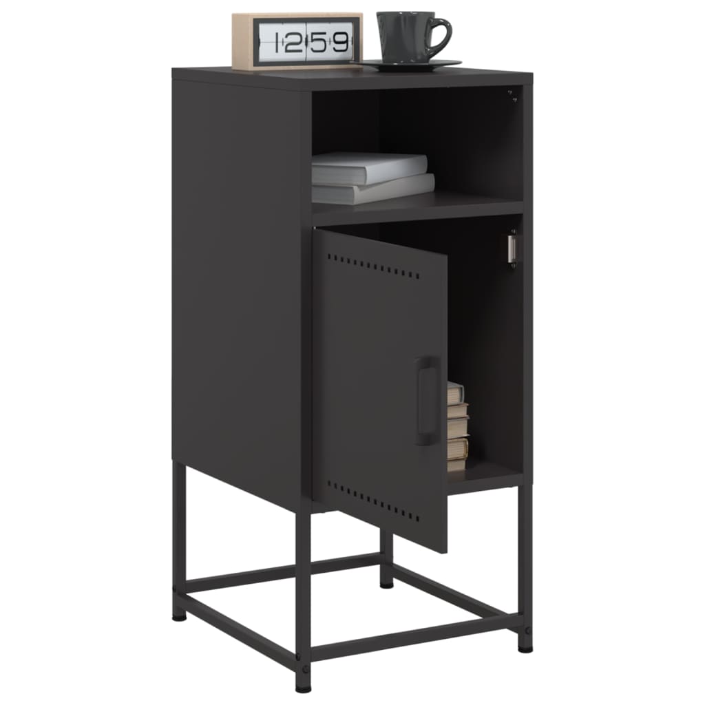 Tables de chevet 2 pcs. Noir 36x39x78 cm acier