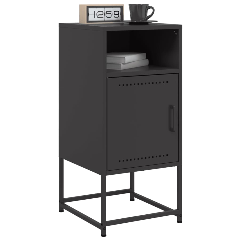 Tables de chevet 2 pcs. Noir 36x39x78 cm acier