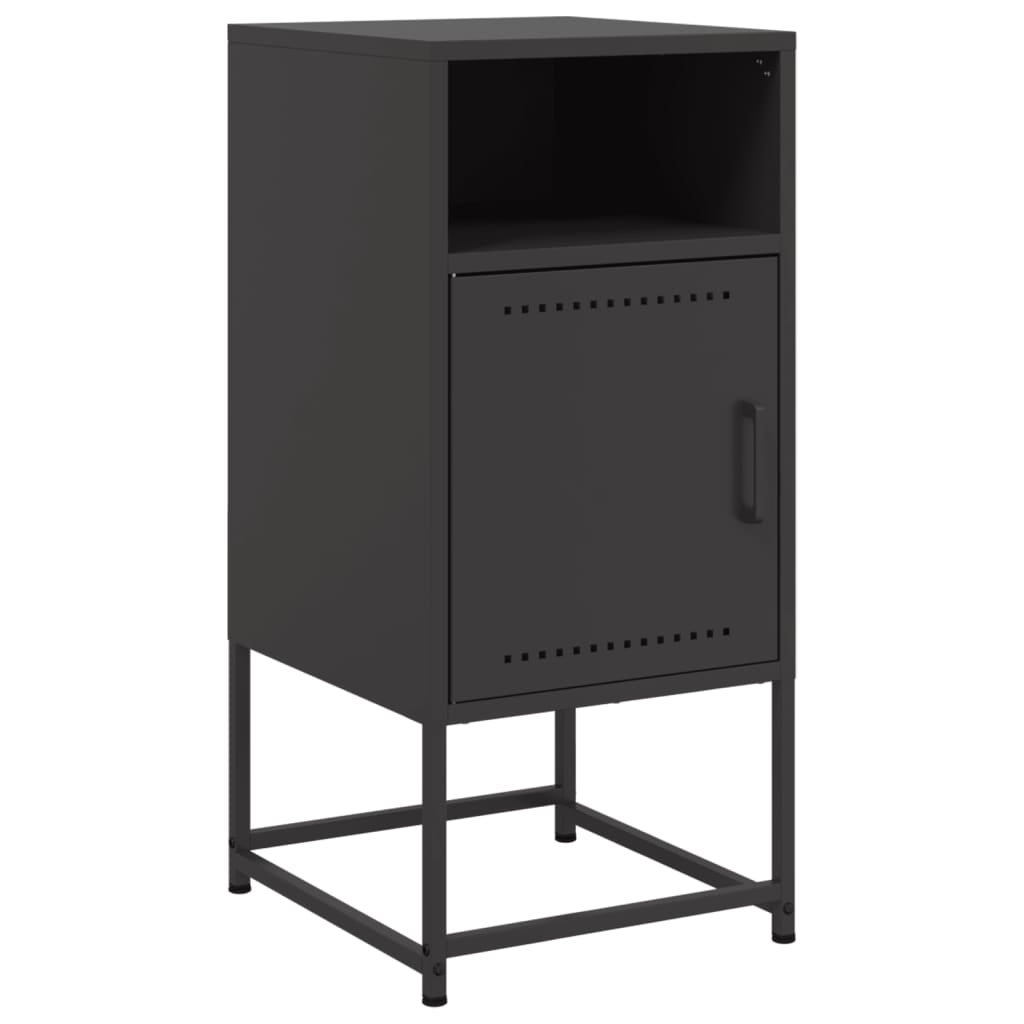 Tables de chevet 2 pcs. Noir 36x39x78 cm acier