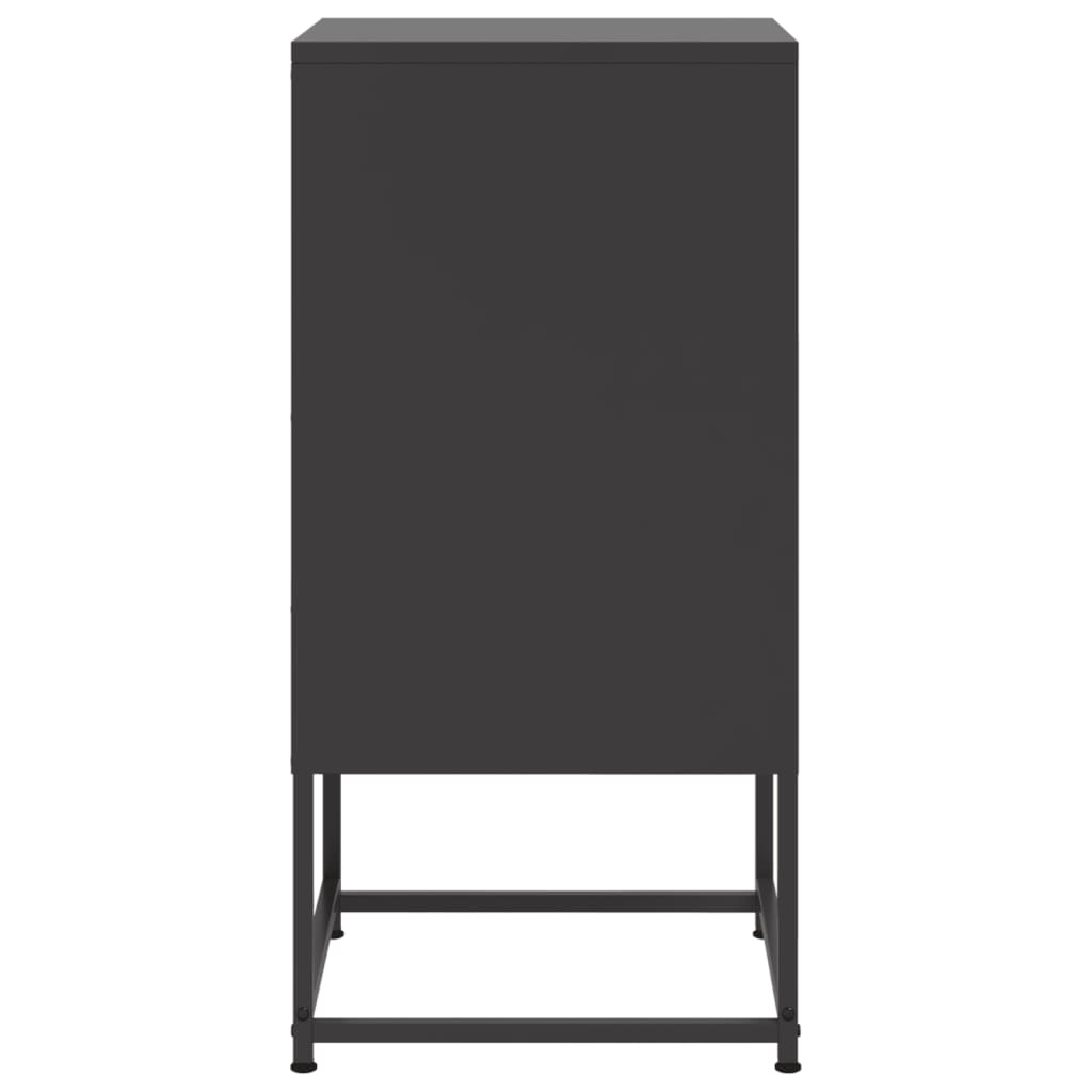Tables de chevet 2 pcs. Noir 36x39x78 cm acier