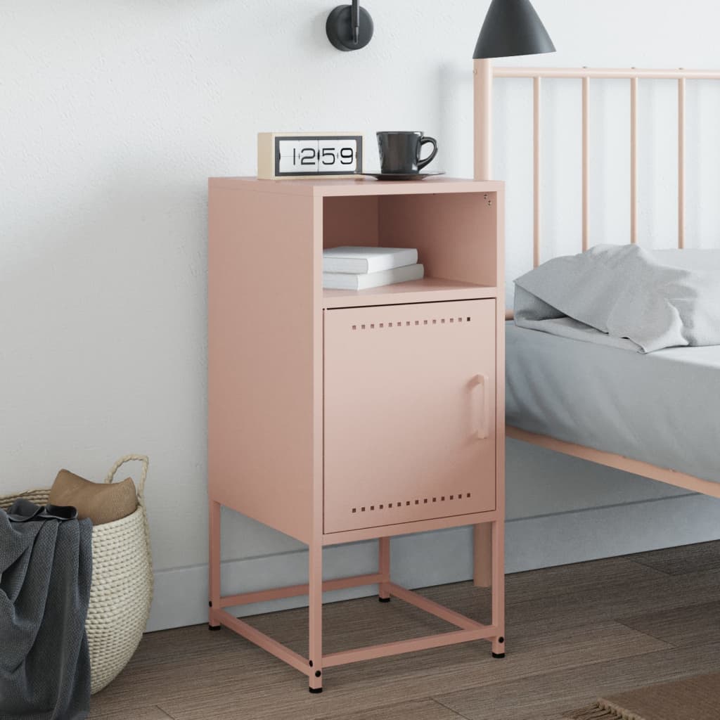 Bedside Table Pink 36x39x78 cm Steel