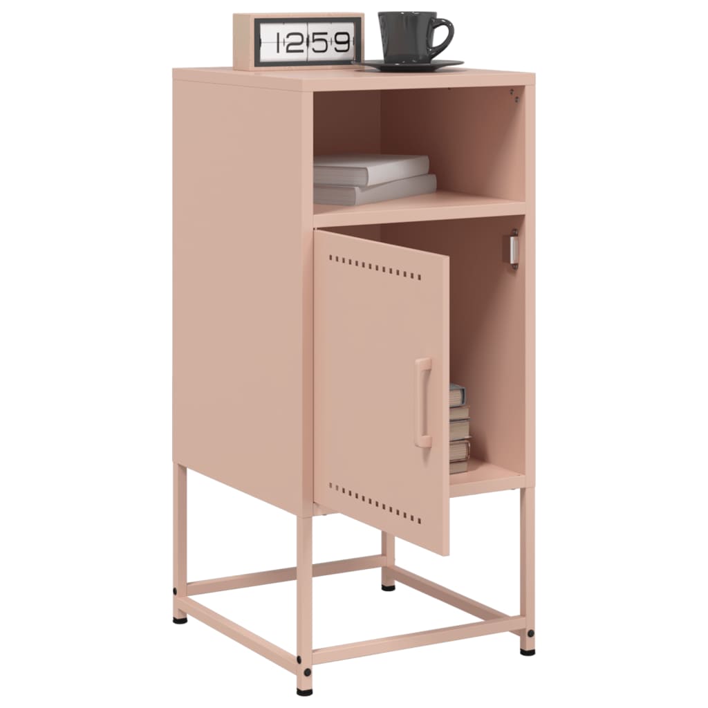 Bedside Table Pink 36x39x78 cm Steel