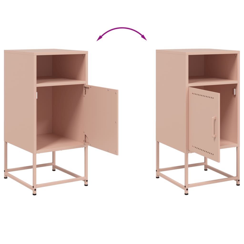 Bedside Table Pink 36x39x78 cm Steel