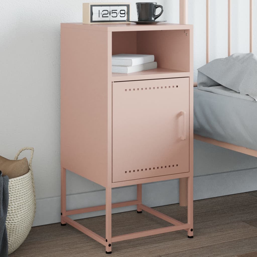 Bedside Table Pink 36x39x78 cm Steel