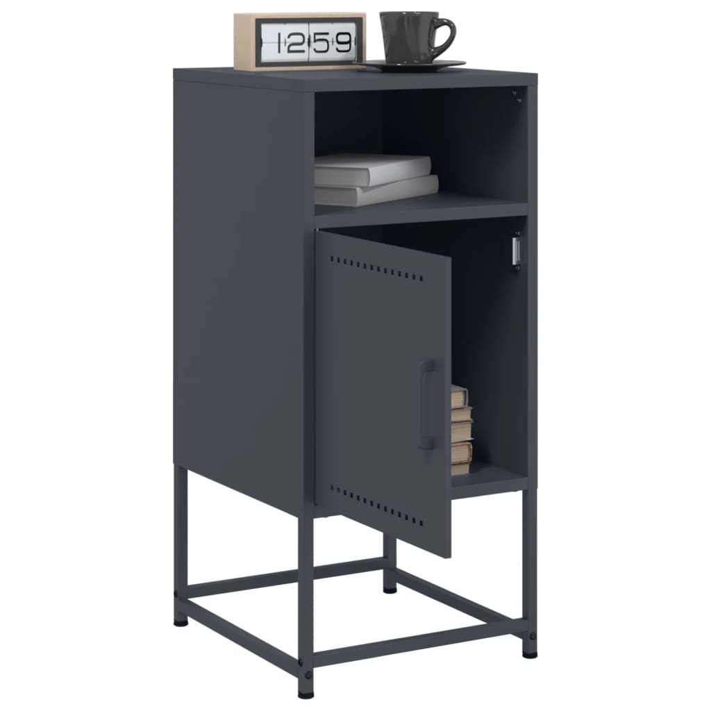 Bedside tables 2 pcs. Anthracite 36x39x78 cm steel
