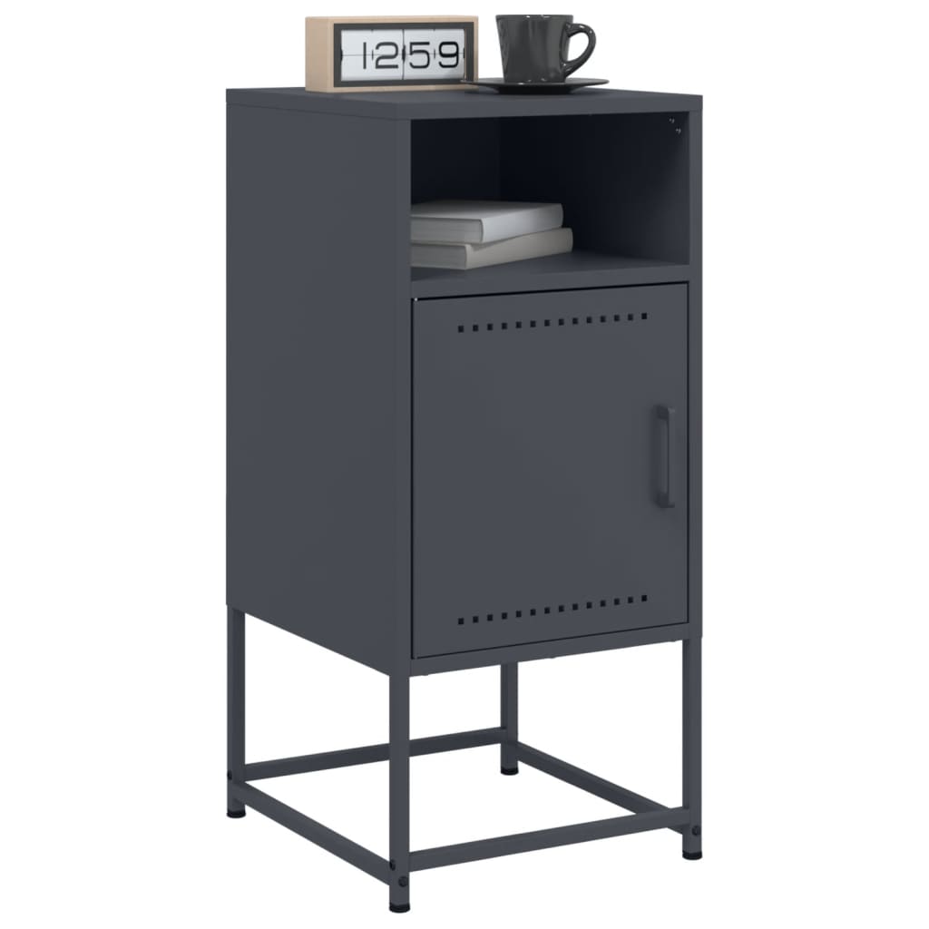 Bedside tables 2 pcs. Anthracite 36x39x78 cm steel