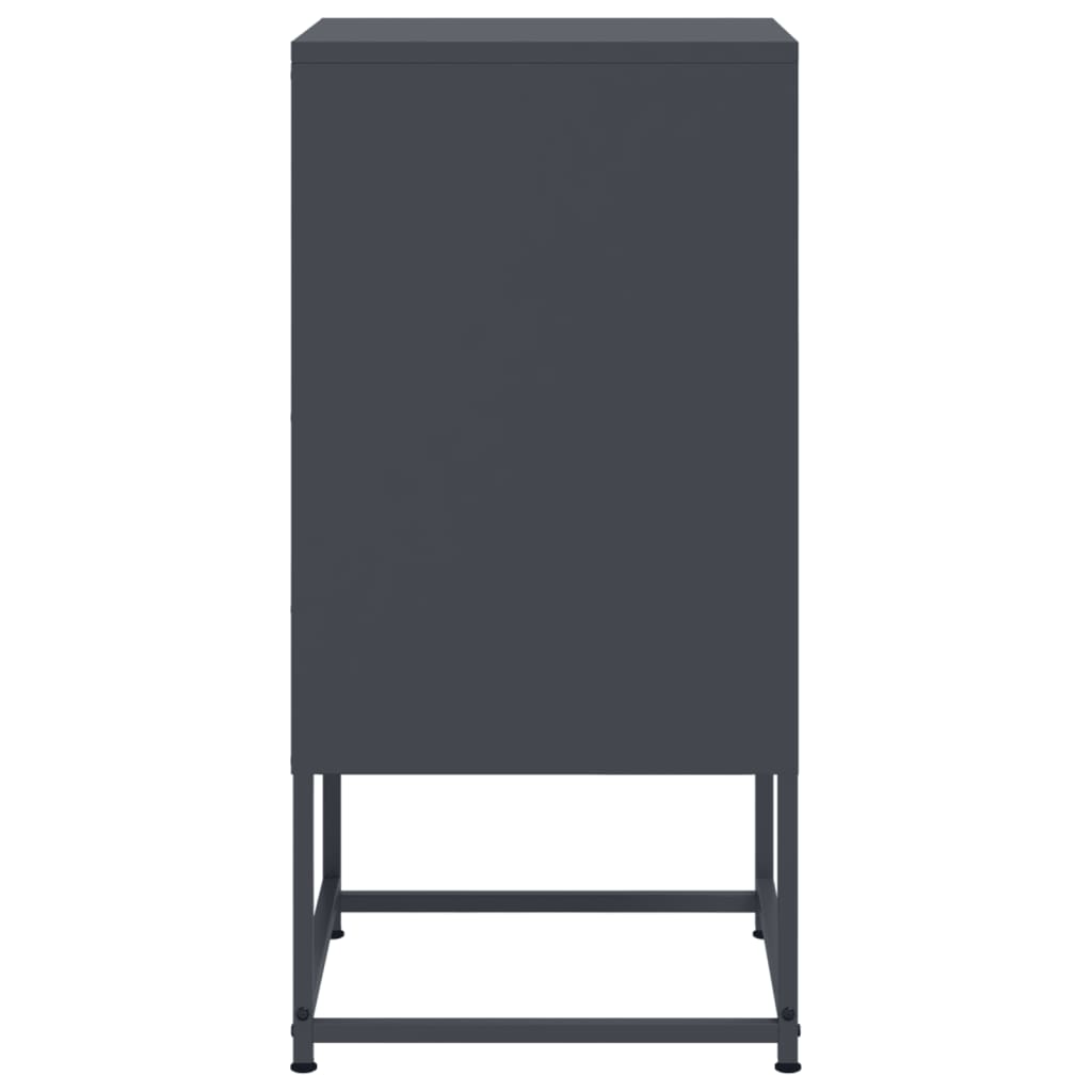 Bedside tables 2 pcs. Anthracite 36x39x78 cm steel