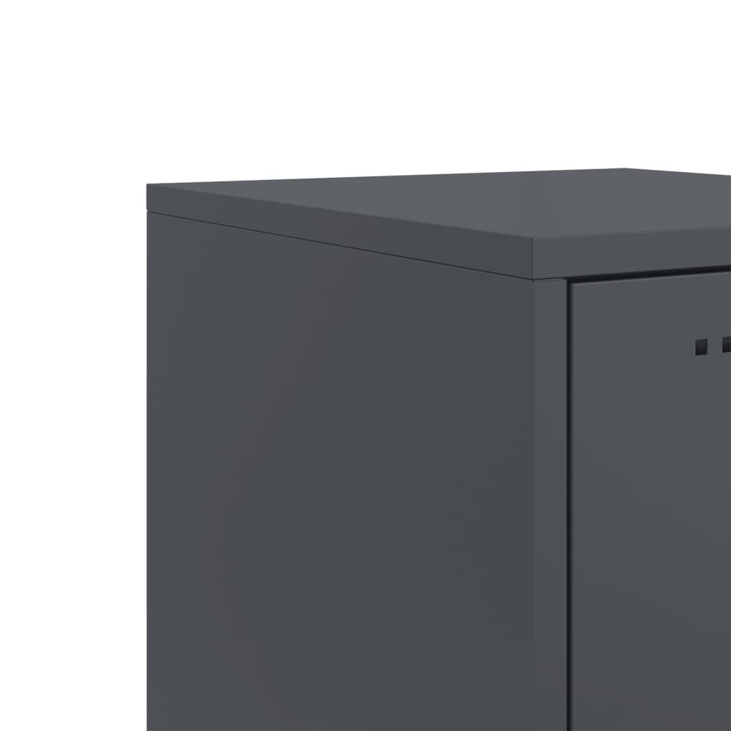 Bedside tables 2 pcs. Anthracite 36x39x78 cm steel