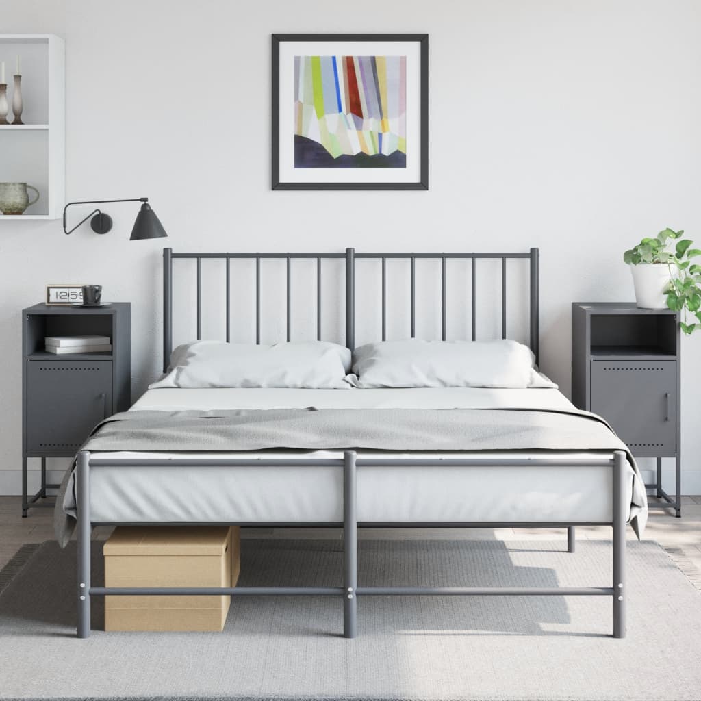 Bedside tables 2 pcs. Anthracite 36x39x78 cm steel