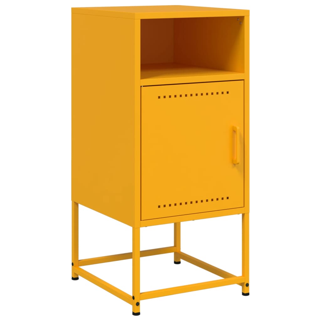 Tables de chevet 2 pcs. Jaune moutarde 36x39x78 cm en acier