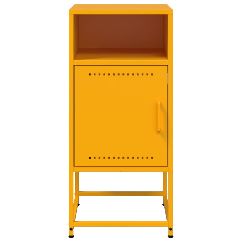 Tables de chevet 2 pcs. Jaune moutarde 36x39x78 cm en acier