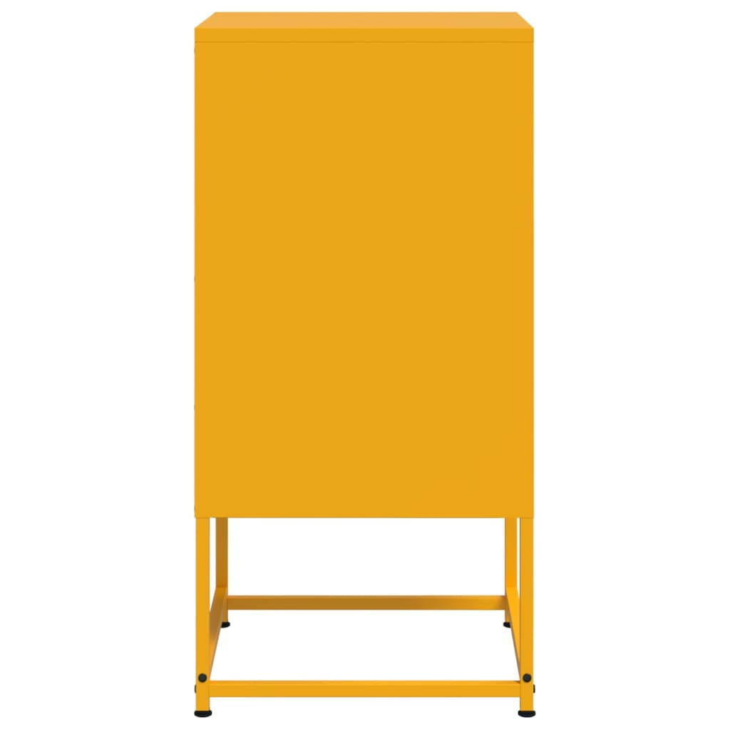 Tables de chevet 2 pcs. Jaune moutarde 36x39x78 cm en acier