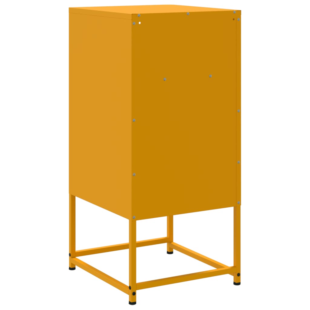 Tables de chevet 2 pcs. Jaune moutarde 36x39x78 cm en acier